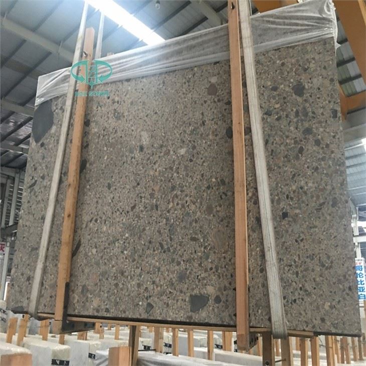 Fossil grey marble brushed slab