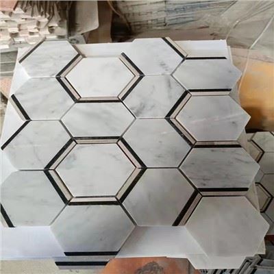 Carrara Beyaz Mozaik Tasarım