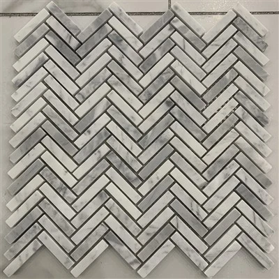 Carrara Beyaz Zigzag Mozaik Fayans